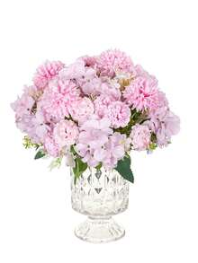 1支11.22英寸人造丝菊花绣球花，情人节礼物，DIY婚礼花束，派对家居客厅厨房花园酒店办公室装饰，花环装饰，情人节装饰，感恩节装饰，DIY花环，礼物，桌面摆件，生日装饰，室内外装饰，散装仿真塑料花，花瓶装饰，农舍家居装饰，波西米亚风婚礼 - 淺粉色 - 查看 5