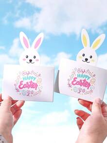 5pcs Rabbit Cards-Holiday/Party Activities & Supplies Decoration Easter - 5 Rabbit Card Sleeves - View 7