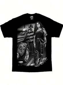 Firme Art D Gonzales DGA Lowrider T-Shirt, Comfortable Cotton, Round Neck, Short Sleeve, 180g - Black - View 6