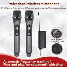 2个专业VHF无线手持麦克风系统，可充电接收器，电池续航6小时，传输距离100英尺，适用于唱歌、卡拉OK、教堂、演讲、婚礼、派对等场合。 - 查看 14