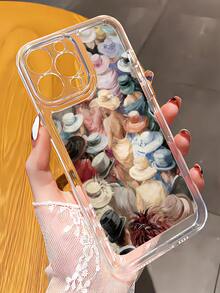 1pc Fashionable Personalized Oil Painting Crowd Graphic Aesthetic Pattern Full Coverage Transparent TPU Soft Phone Case Compatible With IPhone 17/17Pro/16/16Pro/16Plus/15/15ProMax/15Pro/11/12/13/14ProMax/12Mini/13Mini/11Pro/11ProMax/12Pro/12ProMax/13Pro/13ProMax/14Pro/14ProMax, Creative Premium Feel - Multicolor - View 4