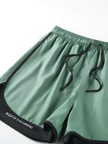 2-In-1 Men's Gym Shorts, Breathable Quick-Dry Printed Workout Shorts Suitable For Spring/Summer Outdoor Running & Fitness - Army Green - View 8