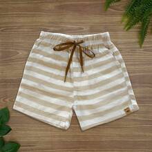 Set Of 3 Premium Linen Shorts For Children And Teens, Bermuda Style, Sizes 2-16 - Khaki - View 2