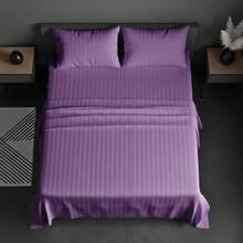 Juego de Sabanas para Cama, Sabana Bajera, Sabana Plana y Funda de Almohada, Cajon Amplio, 2800 Hilos, Premium, Tamaño Individual Matrimonial Queen King - LILA - Ver 6