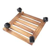 Plant Caddy Moveable Heavy Duty Lockable Thickened Wood Rolling Plant Stand with Universal Wheels for Indoor Outdoor Square - Carrito para plantas - Ver 9