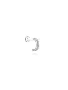 SereneSpark 1Pc 925 Sterling Silver Moissanite Classic Geometric Elements Stud Earring Flat Back Cartilage Helix Piercing Hypoallergenic Pure Silver Suitable For Women For Daily, Dates, Vacation, Wedding, Party, Holiday Gift - Silver - View 20