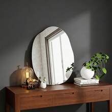 1/2pcs Large Asymmetric Acrylic Self-Adhesive Mirror, 2mm Thick, Frameless Decorative Mirror, Suitable For Vanity, Bathroom, Bedroom And Wall Decor - Multicolor - View 2