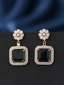 1 Pair Luxury Zirconia Flower Earrings, Elegant For Girls/Women Daily Wear, Festivals, Weddings And Parties/Jewelry Gift - Classic - View 6