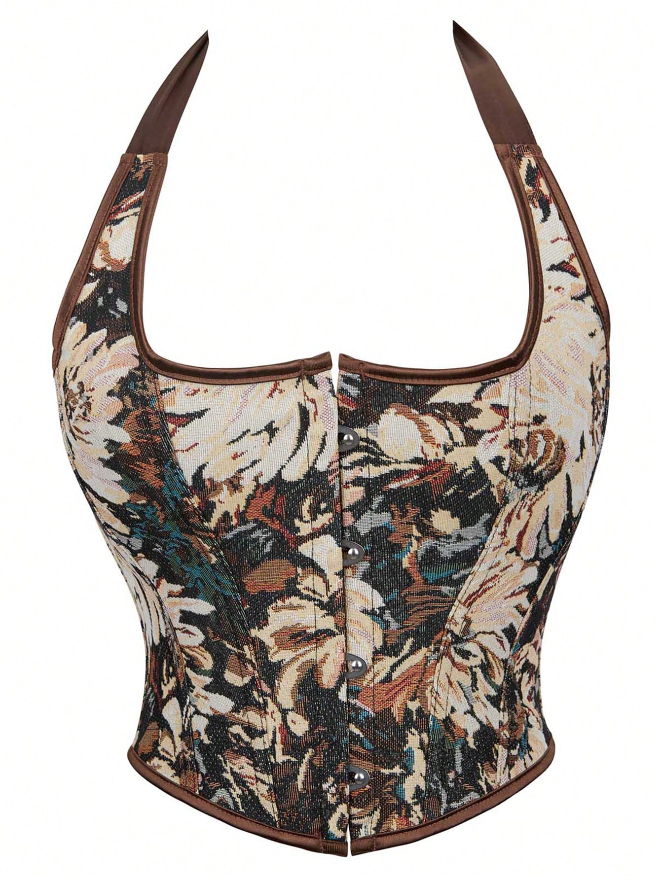 Vintage Backless Tight Bustier Corset Top With Lace Up Back, Fashion Bodycon