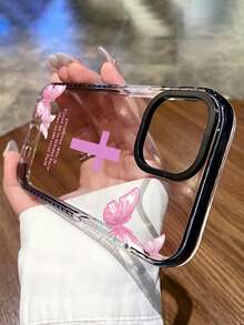 1个“诗篇46:5 神在她里面，她必不至动摇”基督教手机壳，透明机身搭配黑色软边框和黑色镜片边框，防摔保护壳，饰有粉色十字架和蝴蝶图案，少女心十足的设计，兼容 12/15/16/16 Plus/17/17 Pro/17 Pro Max，适合基督徒、女孩、母亲节、生日及日常使用，快速发货 - 無色 - 查看 7