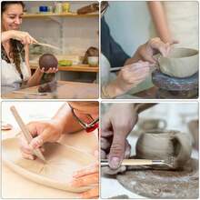 8 herramientas de arcilla polimérica para esculpir, kit de herramientas de arcilla cerámica, juego de herramientas para modelar arcilla, kit de herramientas de cerámica de madera y metal para adultos y niños, herramientas para esculpir arcilla para tallar, dar forma y puntear. - Multicolor - Ver 3