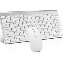 Kit Teclado y Mouse Inalámbrico Recargable Bluetooth 5.2 USB 4 en 1 - Albaricoque - Ver 1