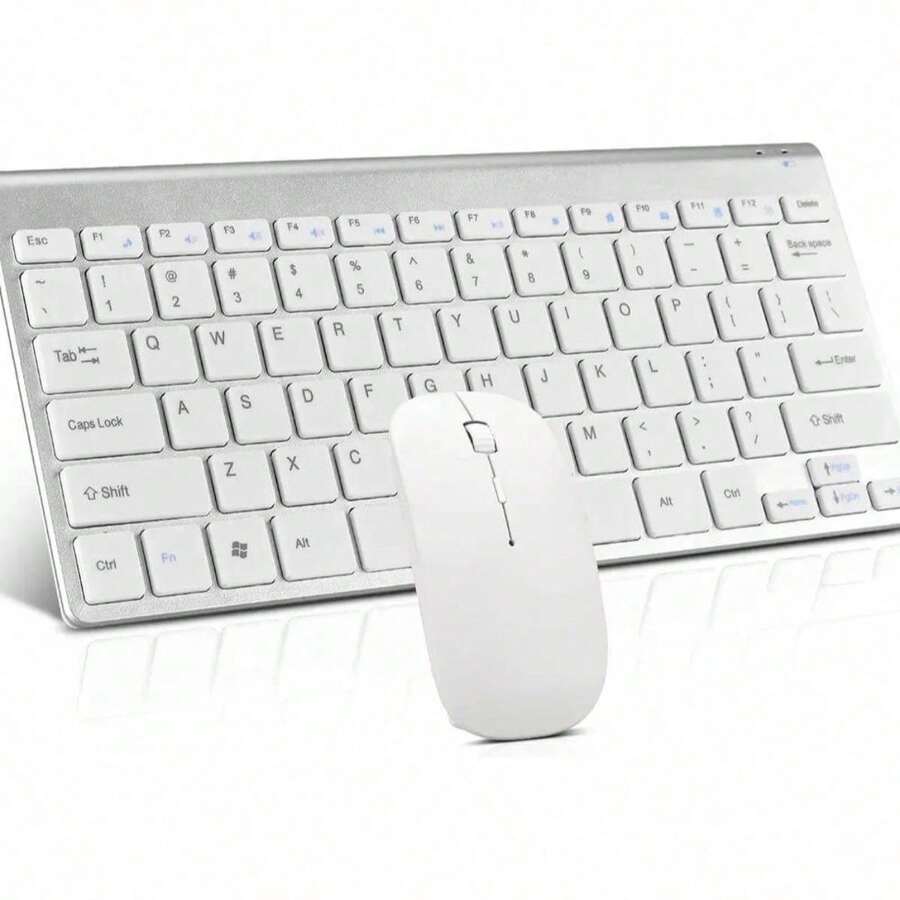 Kit Teclado y Mouse Inalámbrico Recargable Bluetooth 5.2 USB 4 en 1 - Albaricoque - Ver 1