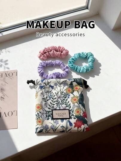  Three Hair Bands And A Floral Storage Bag With Bohemian Synthetic Fiber Sweet Retro Four Seasons Hair Tie GUCCI-GIFT-30