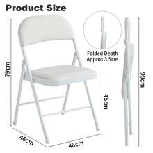 Mcc Direct Folding Chairs, Faux Leather Foldable Chairs With Metal Frame And Padded Seat, Easy To Fold And Store For Home, Office, Dining And Reception (4Pcs) - White - View 3