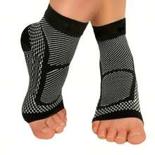 1 Pair Ankle Support Compression Sleeves With Graphic Design, Featuring Heel And Arch Support, Made Of Breathable Elastic Fabric, Suitable For Running And Basketball - Multicolor - View 8
