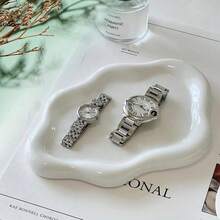 Jewelry Storage Tray-Decorative Tray-Ceramic Jewelry Dish For Women, Jewelry Tray Trinket Dish, Cloud Jewelry Holder Plate, Watch Keys Tray Ring Dish Holder For Mother's Day/Christmas/Thanksgiving/Birthday Gift(Silver) - trắng - Xem 3