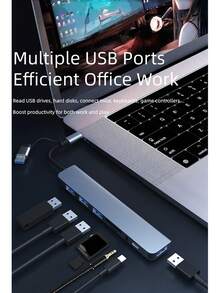 8-In-1 Type-C Hub, Multifunctional Card Reader, Laptop Computer Expansion Dock, USB Splitter - View 6