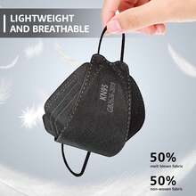 Mascarillas KN95, Paquete de 50, Transpirables, cómodas y Desechables, mascarillas KN95, Color Negro - C - Ver 4