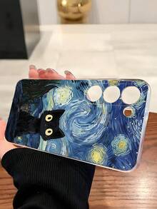 1个彩色星空黑猫图案软手机壳，兼容华为、荣耀、Galaxy等手机，国际版，非国内版 - 無色 - 查看 3