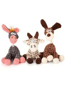 1pc Cute Soft Durable Plush Dog Toy With Clicking Sound, Dental Care Function, Suitable For Small And Medium Dogs - Multicolor - View 5