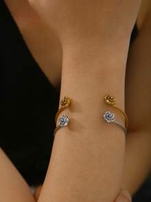 TONSI 1 chiếc vòng cổ mặt hoa hồng bằng thép không gỉ mạ vàng 18K phong cách Hàn Quốc thanh lịch quyến rũ thời trang chất lượng cao, thích hợp cho mùa hè, ngày lễ, du lịch, công việc, trang phục hàng ngày, tiệc tùng, quà tặng cho phụ nữ - Vàng - Xem 8