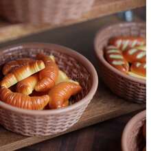 1/6比例迷你娃娃屋面包、迷你卷饼和篮子，过家家厨房食物，BJD娃娃配件 - 彩色 - 查看 10