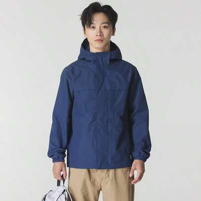 Timberland 男士休闲梭织连帽夹克，舒适户外运动服，下摆可调节