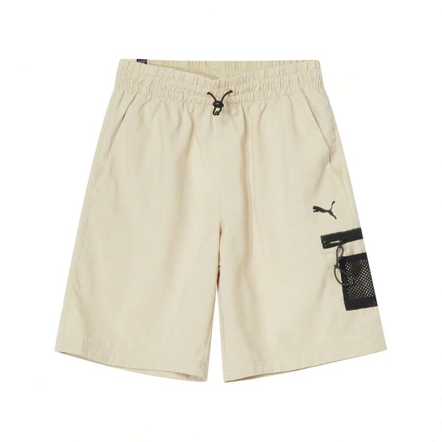 Puma Pantalones cortos rectos con cordón para hombre, pantalones deportivos para correr 68380588, primavera/verano - Avena - Ver 1