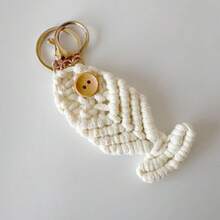 手工编织时尚创意鱼形钥匙扣棉绳简约吊坠包包配饰汽车挂件手机挂饰 - 彩色 - 查看 24