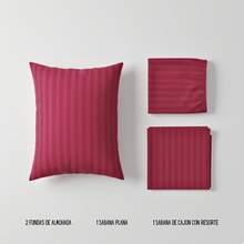 Juego de Sabanas para Cama, Sabana Bajera, Sabana Plana y Funda de Almohada, Cajon Amplio, 2800 Hilos, Premium, Tamaño Individual Matrimonial Queen King - Rosa Fucsia - Ver 5