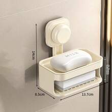 1 Piece Suction Cup Soap Dish, No-Drill Wall-Mounted Soap Holder, Bathroom Storage Rack, Wall-Mounted Wash Area - Suction Cup - View 12