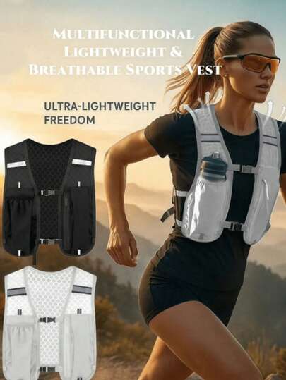 Multifunctional Outdoor Sports Bag, Designed For Running And Fitness, With Multiple Pockets For Phone And Keys, Suitable For Hiking, Climbing And Fishing, Includes A Waist Pack And A Chest Pack