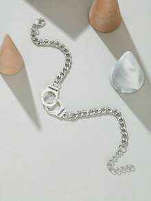 1PC Fashion Hip-Hop Handcuff Chain Bracelet Men's Punk Everyday Wear Accessory - Bracelet - View 4