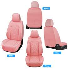Universal Car Seat Covers Full Set For 5 Seats, Luxury Look Waterproof Scratch-Resistant Breathable PU Leather Front Rear Seat Cushion Protector, Airbag Compatible, Easy To Install Clean Automotive Interior Upgrade Fit For Cars Sedans SUVs Hatchbacks - Hồng - Xem 4