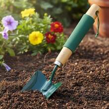 Garden Hand Trowel – 40cm Steel Digging Spade With Wooden Handle & Soft Grip - A - View 2