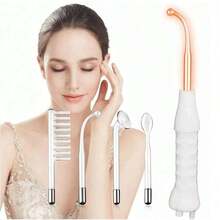 Máquina De Alta Frecuencia Para Terapia Facial Con 4 Accesorios, Herramienta De Cuidado De La Piel - Blanco - Ver 2