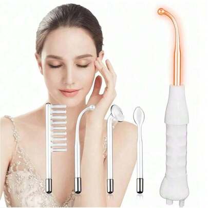 Máquina De Terapia Facial De Alta Frecuencia Herramientas Para El Cuidado De La Piel Con 4 Accesorios