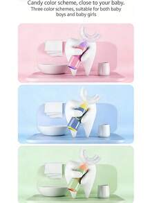 Colorful U-Shaped Toothbrush For Toddlers, Gentle Teeth Cleaning & Training Brush For Kids 2+ - Green 7-12 - View 2