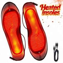 1 Pair Washable EVA Electric Heated Insoles, USB Powered, ≤36V Working Voltage, No Battery Needed, Suitable For Foot Warming, Comfortable Trimming - Multicolor - View 1
