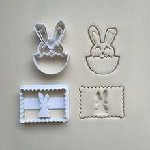 1pc Easter Bunny Cookie Cutter Mold, Easter Celebration Baking Tool, DIY Cookie Cutting Mold - View 1