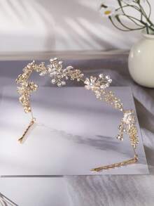 1 chiếc Dây cài tóc trang trí hoa lá Fairycore - Phụ kiện cài tóc cô dâu phong cách Bohemian lãng mạn đính ngọc trai giả cho đám cưới, tiệc tùng và kỳ nghỉ. - Vàng - Xem 8