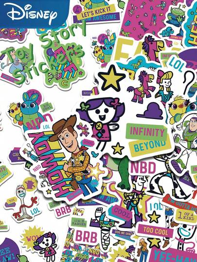  40pcs Disney Toy Story Woody Buzz Lightyear Stickers Funny Cool Decals For Laptop Suitcase Computer Skateboard Phone Case Journal Cartoon Stickers Gifts