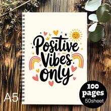 50pcs A5 Notebook - Positive Motivational Quotes, Spiral Bound, 100 Pages, Ideal Gift For Colleagues Or Friends, Daily Office/Study Supplies, Inspirational Notebook With Cheerful Designed Creative Cover Art - A5 - View 1