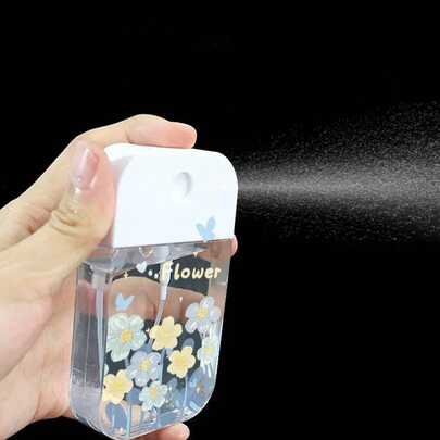 1pc New Minimalist Contrast Color Floral & Butterfly Transparent Refillable Perfume Bottle, Fashionable Travel Nano Mist Sprayer, Compact Space-Saving, Refillable Container, Hydrating Bottle, Portable Fragrance Bottle, Minimalist Versatile High-End Niche Gift For Girlfriend, Best Friend, Couples