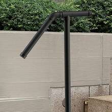 Barandilla para escaleras de 1-2 escalones, construcción de hierro fundido, duradera y resistente a las inclemencias del tiempo, acabado en negro, fácil instalación para escaleras de cubierta o balcón, accesorios de escalera - A - Ver 5