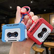 Vintage Tape Recorder Keychain, Birthday Gift Toy Pendant, Mini Recordable Funny Music Box - Multicolor - View 1