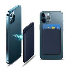 Elastic Magsafe Cardholder Slim Magnetic Wallet Vegan Leather Minimalist Designed Built-In Magnet Magnet Phone Bag Cover CellPhone Credit Card Holder For Apple12/13/14/15/16 Pro Max & Magsafe Case A-Z Astronaut Ballerina Girl Pattern - Teal Blue - View 7