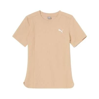 Puma Camiseta deportiva de mujer de manga corta, cuello redondo, ajuste delgado y ligera