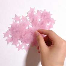 Adorable Pink Glowing Star Decals For Kids' Rooms​ – 100 Stickers Per Pack, Easy Peel & Stick, Creates Dreamy Night Effect, Ideal For Walls, Ceilings & Party Decor, Fun & Whimsical - 100 - 查看 2